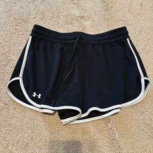Under Armour Black Athletic Shorts with White Trim